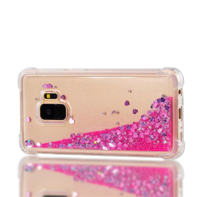 Dynamic Glitter Powder Sequins TPU Shockproof Case for Samsung Galaxy S9 SM-G960 - Rose-7