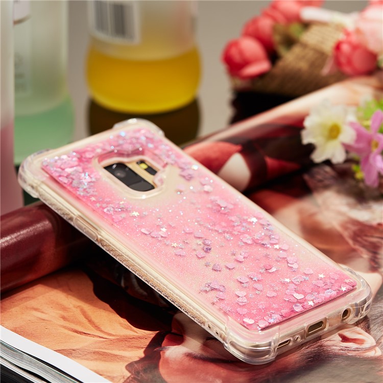 Dynamic Glitter Powder Sequins TPU Shockproof Case for Samsung Galaxy S9 SM-G960 - Rose-8