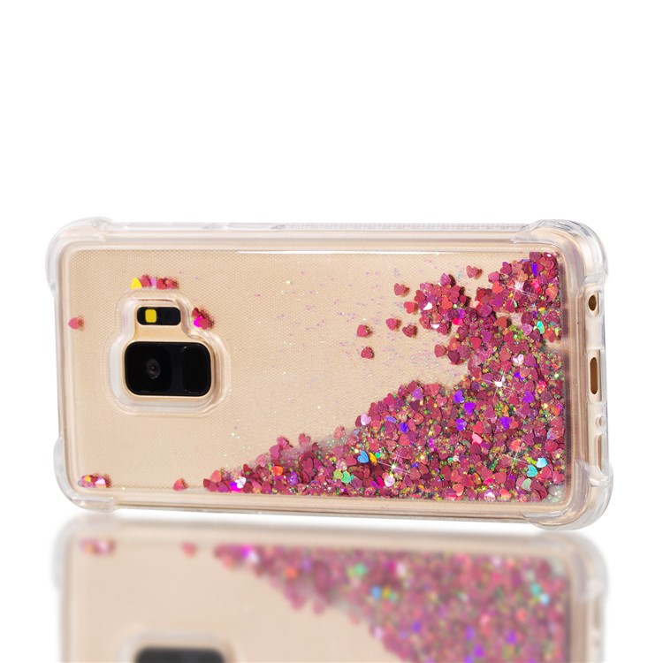 Dynamic Glitter Powder Sequins TPU Shockproof Shell Case for Samsung Galaxy S9 SM-G960 - Red-7
