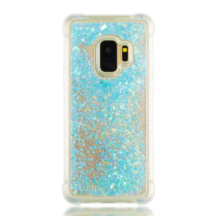 Dynamic Glitter Powder Sequins TPU Shockproof Phone Case for Samsung Galaxy S9 SM-G960 - Baby Blue-5