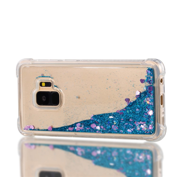 Dynamic Glitter Powder Sequins TPU Shockproof Shell Cover Case for Samsung Galaxy S9 SM-G960 - Dark Blue-7