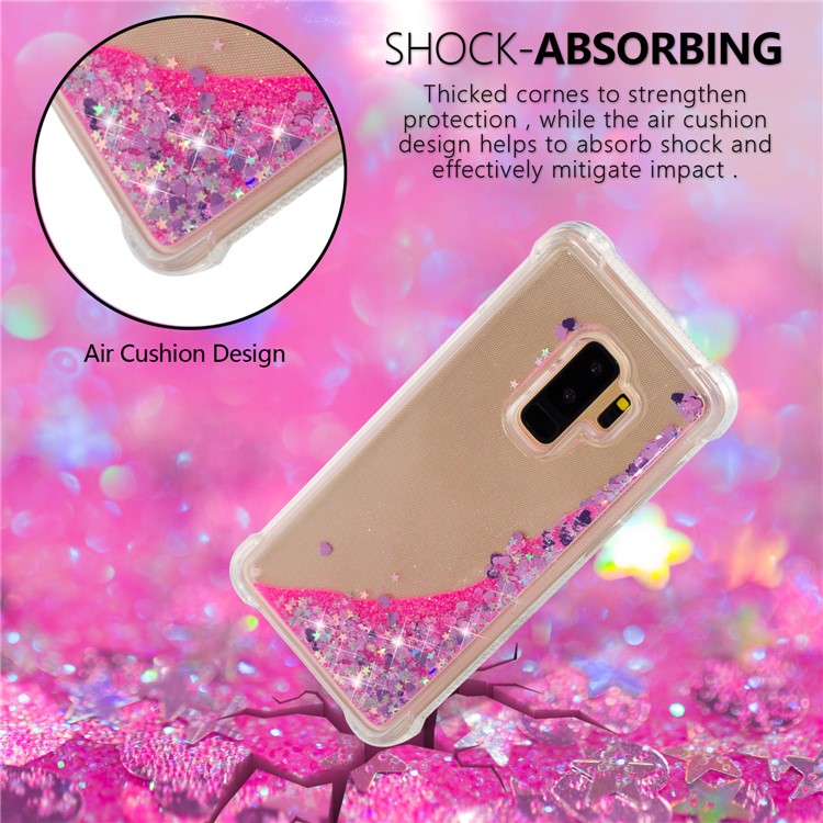 Dynamic Glitter Powder Sequins TPU Shockproof Case for Samsung Galaxy S9+ SM-G965 - Rose-6
