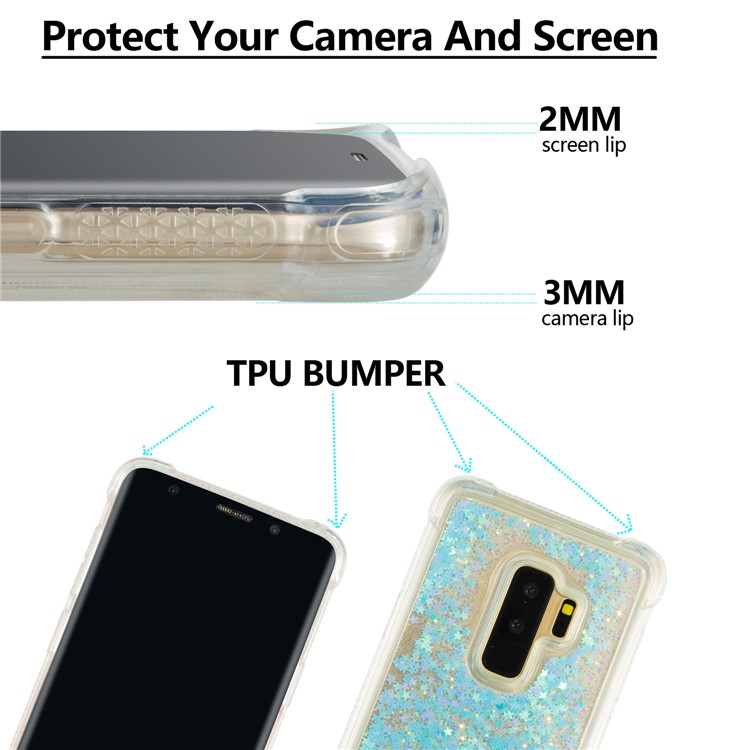 Dynamic Glitter Powder Sequins TPU Shockproof Cover for Samsung Galaxy S9+ SM-G965 - Red-3