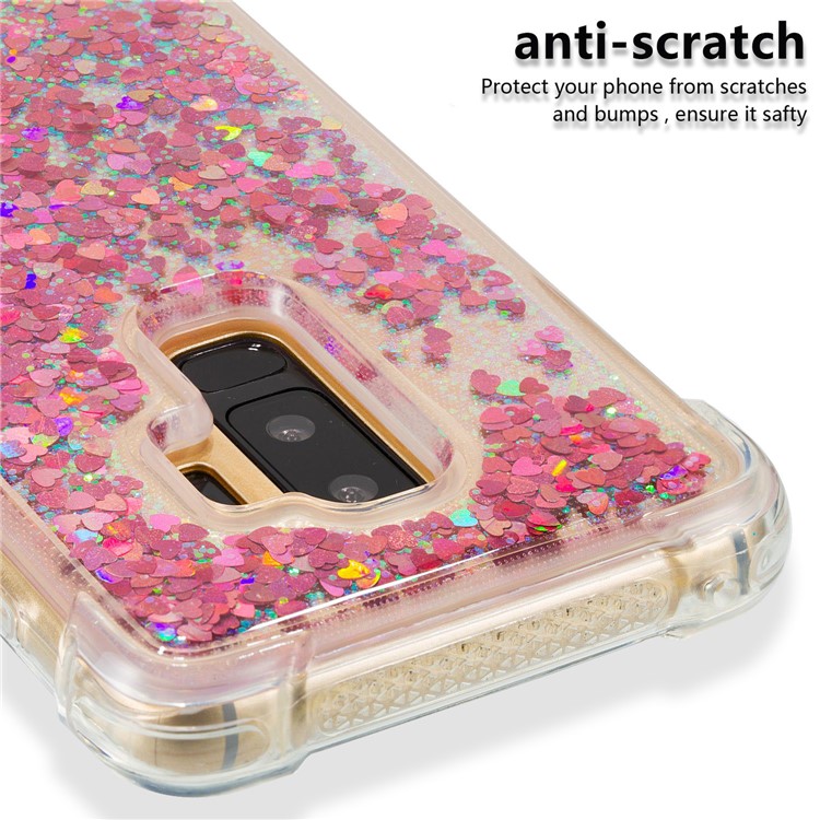 Dynamic Glitter Powder Sequins TPU Shockproof Cover for Samsung Galaxy S9+ SM-G965 - Red-4