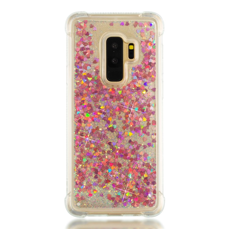 Dynamic Glitter Powder Sequins TPU Shockproof Cover for Samsung Galaxy S9+ SM-G965 - Red-5