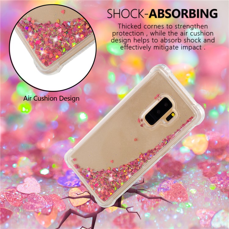 Dynamic Glitter Powder Sequins TPU Shockproof Cover for Samsung Galaxy S9+ SM-G965 - Red-7