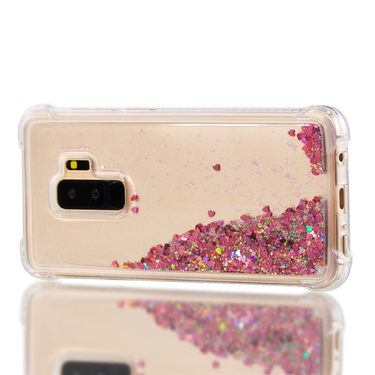 Dynamic Glitter Powder Sequins TPU Shockproof Cover for Samsung Galaxy S9+ SM-G965 - Red-8