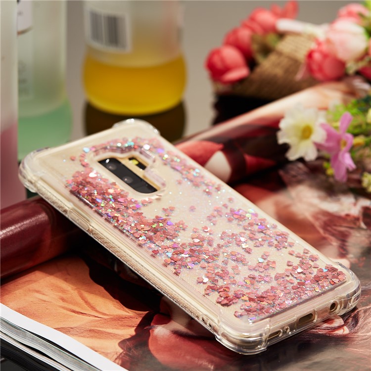 Dynamic Glitter Powder Sequins TPU Shockproof Cover for Samsung Galaxy S9+ SM-G965 - Red-9
