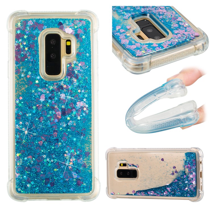 Dynamic Glitter Powder Sequins TPU Shockproof Phone Cover for Samsung Galaxy S9+ SM-G965 - Dark Blue-1