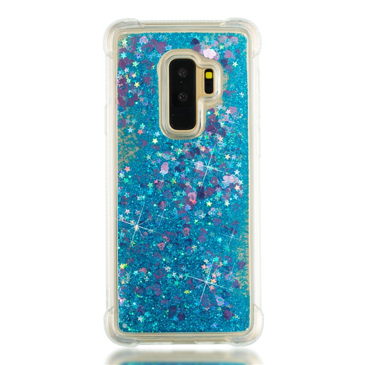 Dynamic Glitter Powder Sequins TPU Shockproof Phone Cover for Samsung Galaxy S9+ SM-G965 - Dark Blue-4