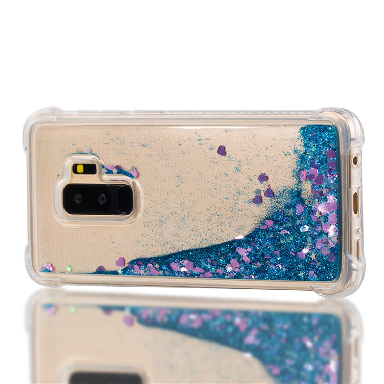 Dynamic Glitter Powder Sequins TPU Shockproof Phone Cover for Samsung Galaxy S9+ SM-G965 - Dark Blue-7