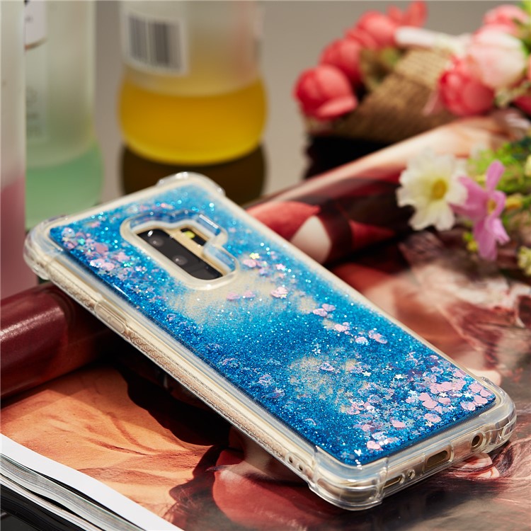 Dynamic Glitter Powder Sequins TPU Shockproof Phone Cover for Samsung Galaxy S9+ SM-G965 - Dark Blue-8