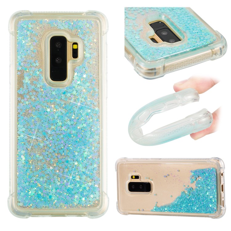 Dynamic Glitter Powder Sequins TPU Shockproof Protection Case for Samsung Galaxy S9+ SM-G965 - Baby Blue-1