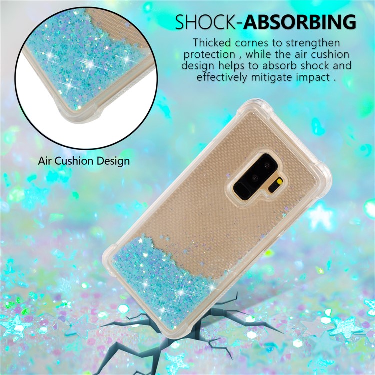 Dynamic Glitter Powder Sequins TPU Shockproof Protection Case for Samsung Galaxy S9+ SM-G965 - Baby Blue-4