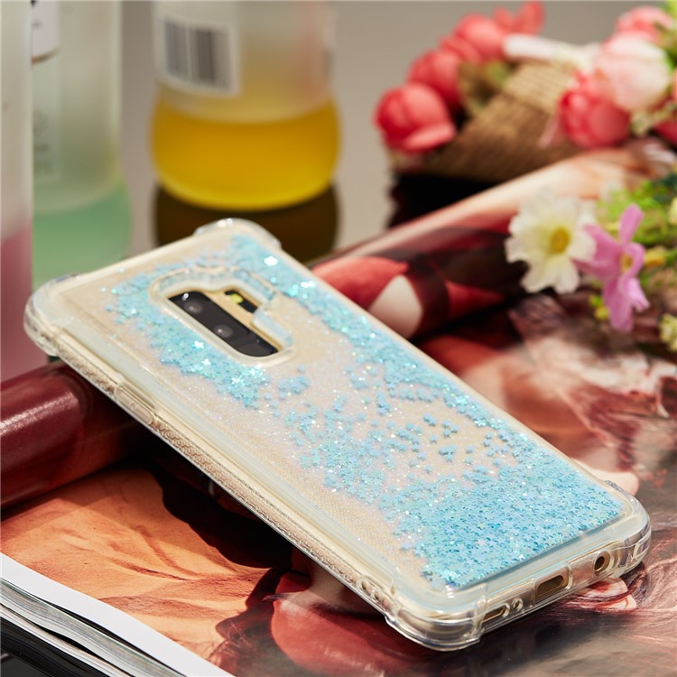 Dynamic Glitter Powder Sequins TPU Shockproof Protection Case for Samsung Galaxy S9+ SM-G965 - Baby Blue-7