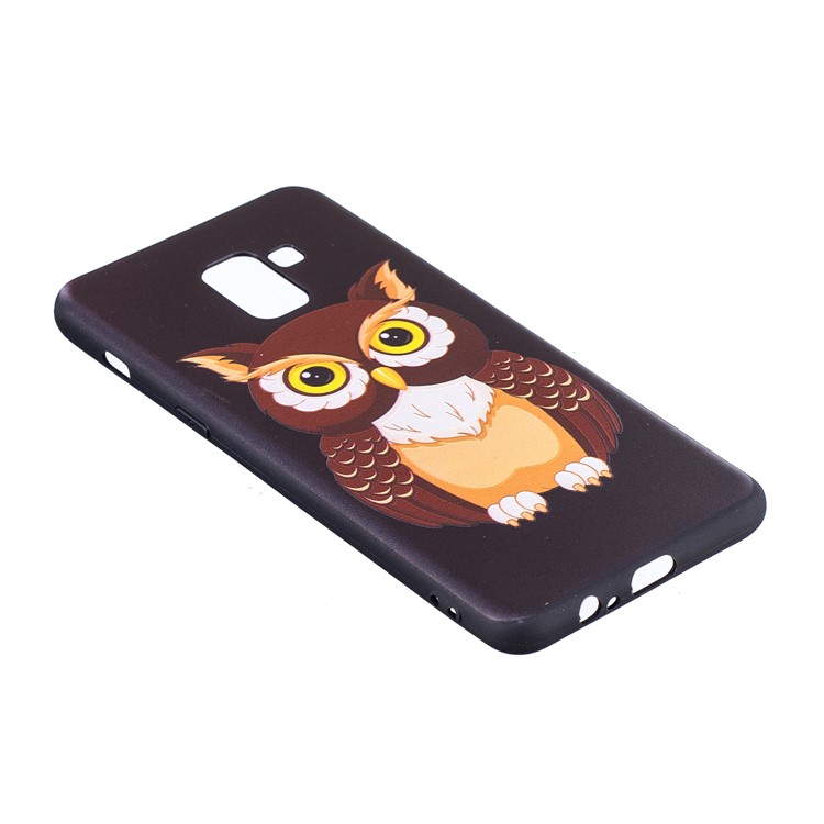 Embossment Soft TPU Phone Shell for Samsung Galaxy A8 (2018) - Lovely Owl-4