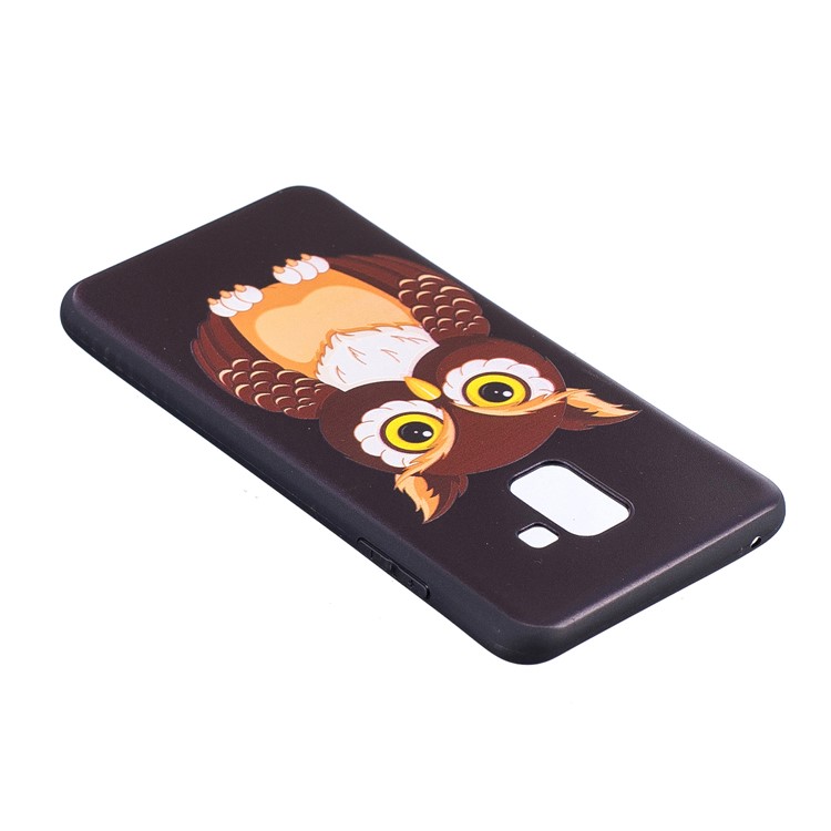 Embossment Soft TPU Phone Shell for Samsung Galaxy A8 (2018) - Lovely Owl-5