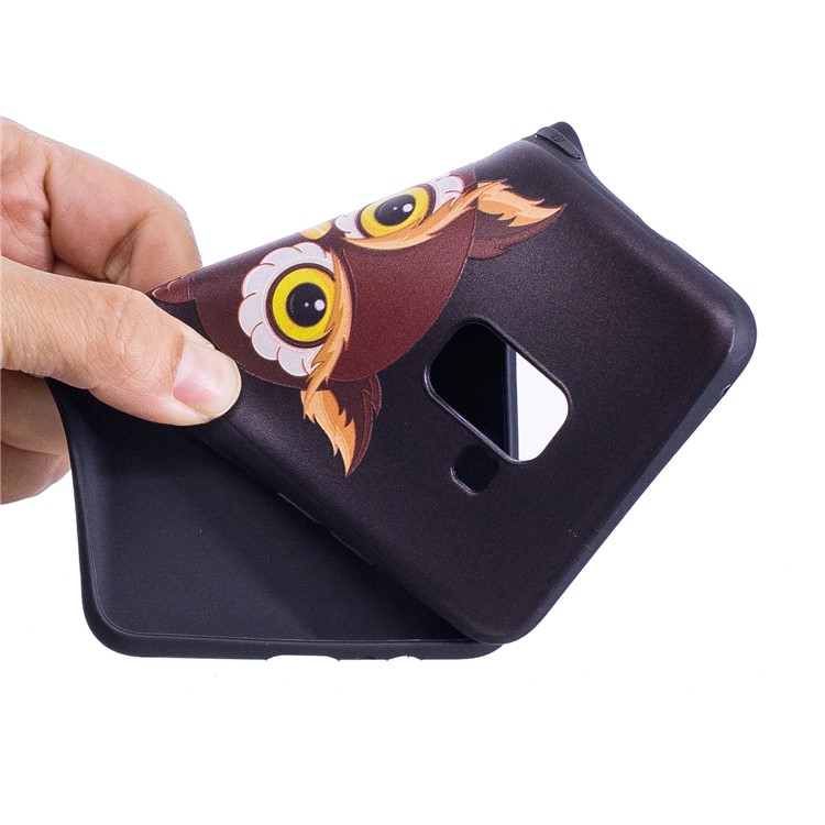 Embossment Soft TPU Phone Shell for Samsung Galaxy A8 (2018) - Lovely Owl-6