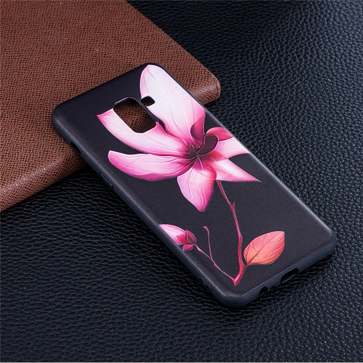Embossment Soft TPU Phone Casing for Samsung Galaxy A8 (2018) - Pretty Flower-2