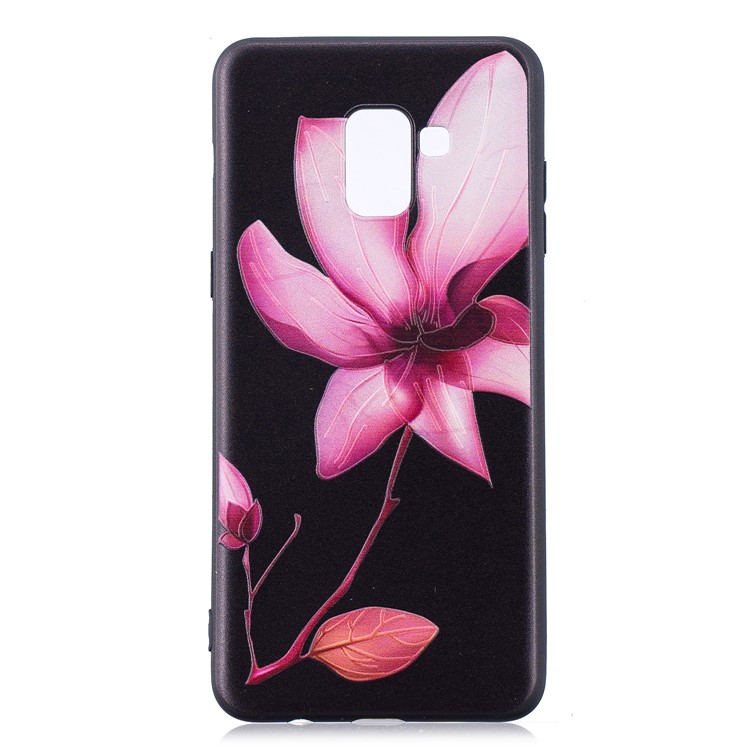 Embossment Soft TPU Phone Casing for Samsung Galaxy A8 (2018) - Pretty Flower-3