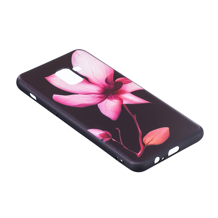 Embossment Soft TPU Phone Casing for Samsung Galaxy A8 (2018) - Pretty Flower-4
