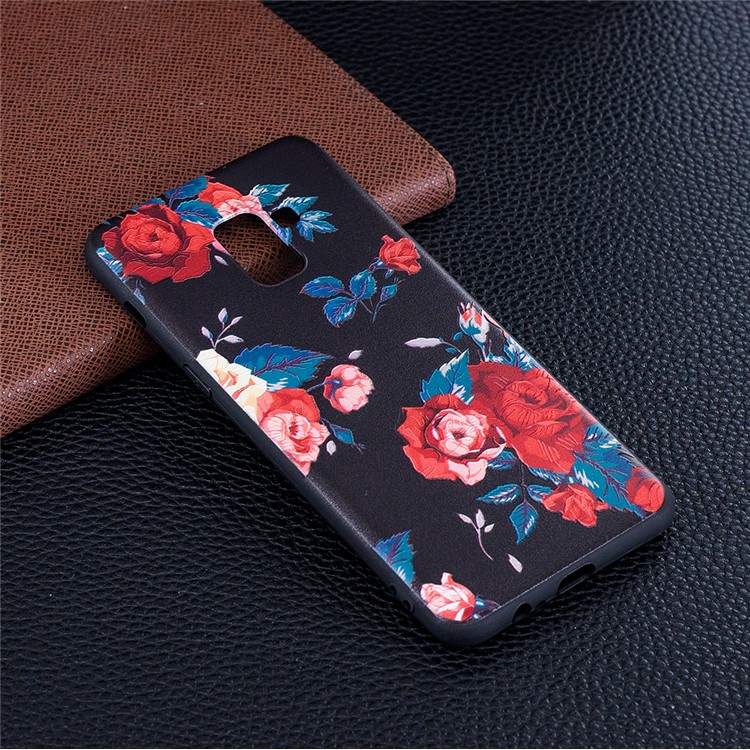 Caixa Macia Do Telefone Móvel Do Relevo TPU Para Samsung Galaxy A8 (2018) - Rosas-2