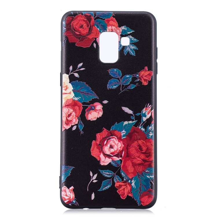 Caixa Macia Do Telefone Móvel Do Relevo TPU Para Samsung Galaxy A8 (2018) - Rosas-3