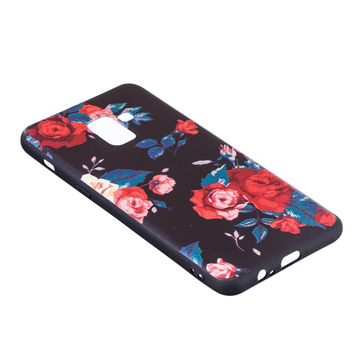 Caixa Macia Do Telefone Móvel Do Relevo TPU Para Samsung Galaxy A8 (2018) - Rosas-4