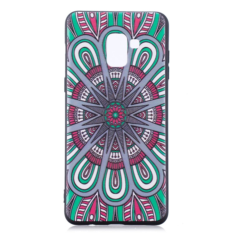 Embossment Soft TPU Cell Phone Shell for Samsung Galaxy A8 (2018) - Abstract Floral-3