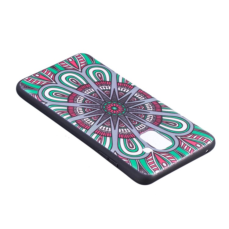 Embossment Soft TPU Cell Phone Shell for Samsung Galaxy A8 (2018) - Abstract Floral-5