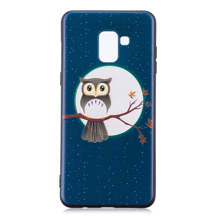 Embossment Soft TPU Back Case for Samsung Galaxy A8 (2018) - Owl on Branch-3
