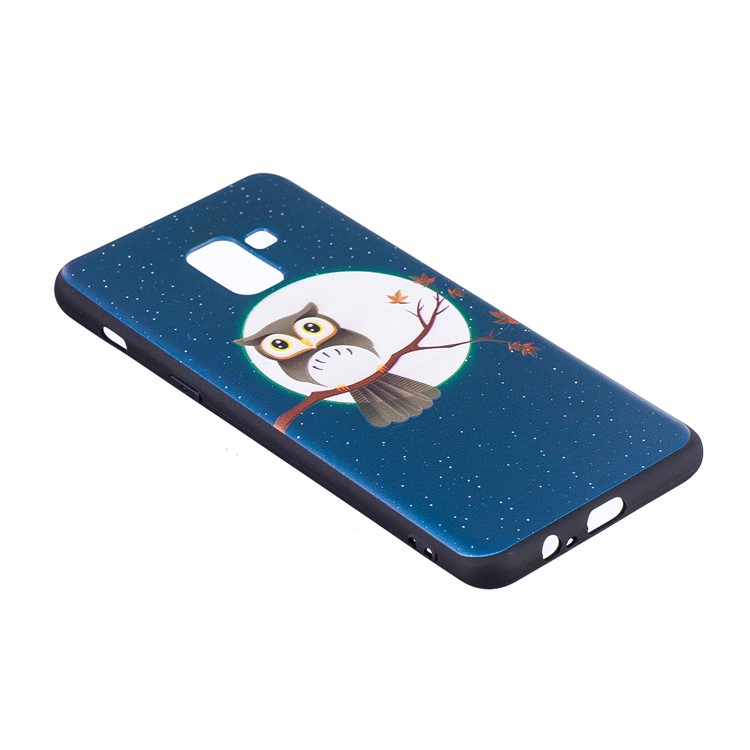 Embossment Soft TPU Back Case for Samsung Galaxy A8 (2018) - Owl on Branch-4