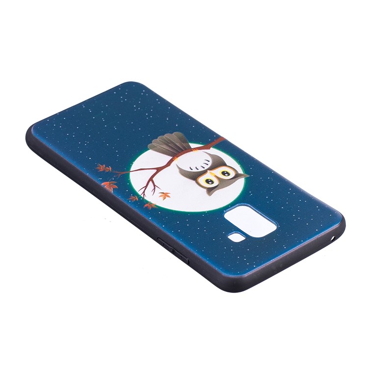 Embossment Soft TPU Back Case for Samsung Galaxy A8 (2018) - Owl on Branch-5