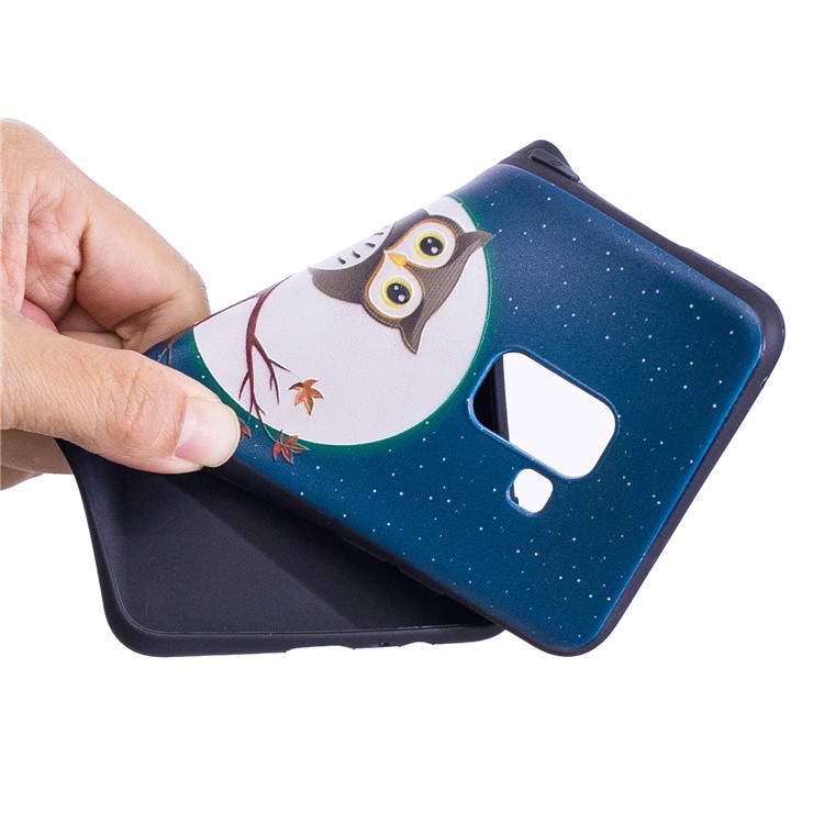 Embossment Soft TPU Back Case for Samsung Galaxy A8 (2018) - Owl on Branch-6