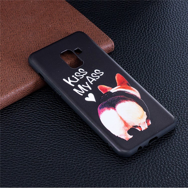 Embossment Soft TPU Back Casing for Samsung Galaxy A8 (2018) - Kiss My Ass-2