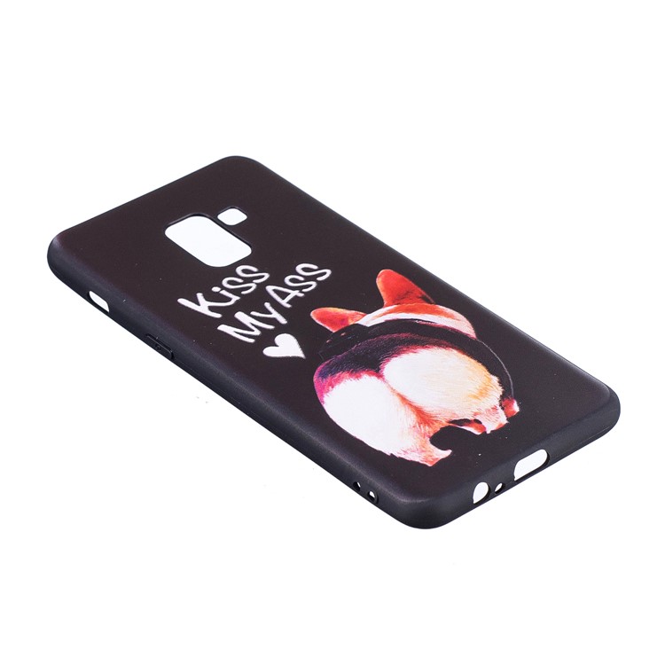 Embossment Soft TPU Back Casing for Samsung Galaxy A8 (2018) - Kiss My Ass-4