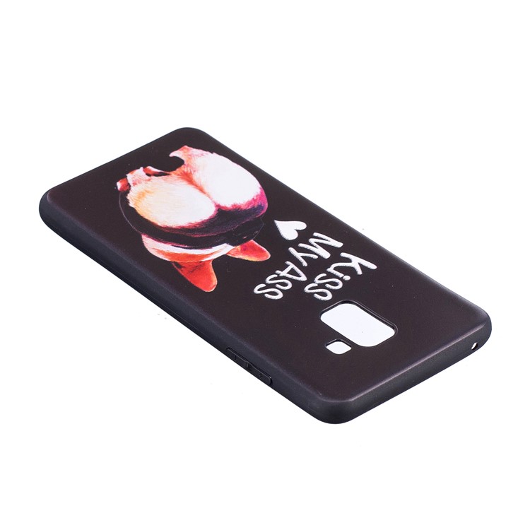 Embossment Soft TPU Back Casing for Samsung Galaxy A8 (2018) - Kiss My Ass-5