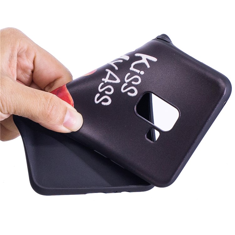 Embossment Soft TPU Back Casing for Samsung Galaxy A8 (2018) - Kiss My Ass-6