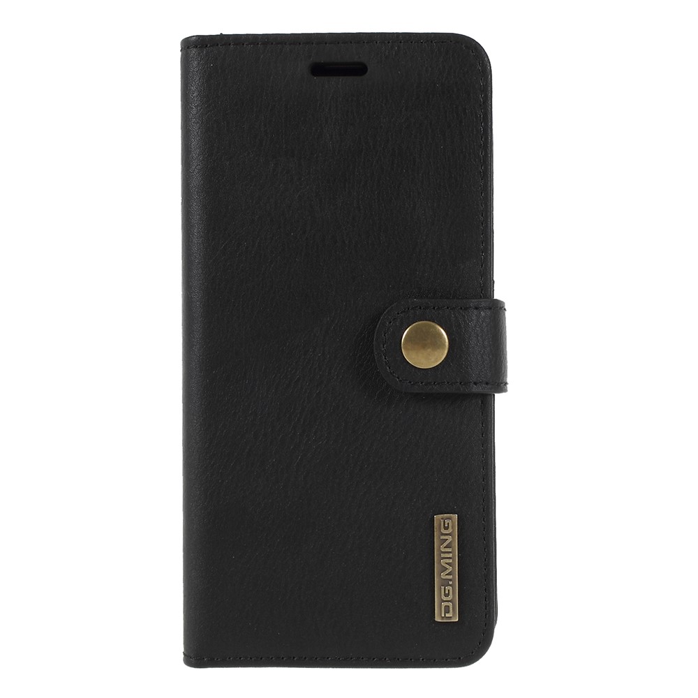 DG.MING Detachable 2-in-1 Split Leather Wallet + PC Back Case for Samsung Galaxy S9+ SM-G965 - Black-3