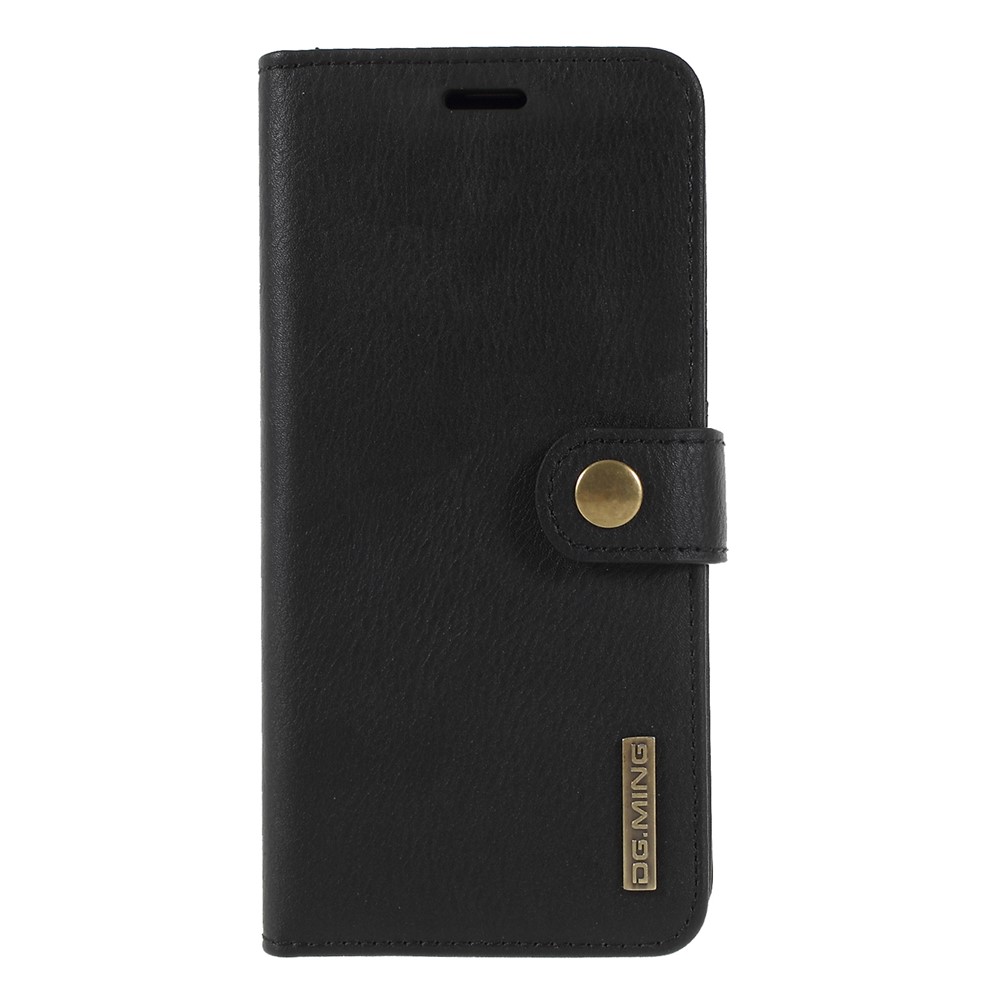 Dg. Ming Para Samsung Galaxy S9+ SM-G965 Case de Teléfono Protectora Desmejicionable Cubierta de Cuero Dividido 2 en 1 Con Billetera - Negro