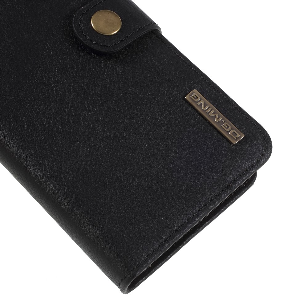 Dg. Ming Para Samsung Galaxy S9+ SM-G965 Case de Teléfono Protectora Desmejicionable Cubierta de Cuero Dividido 2 en 1 Con Billetera - Negro