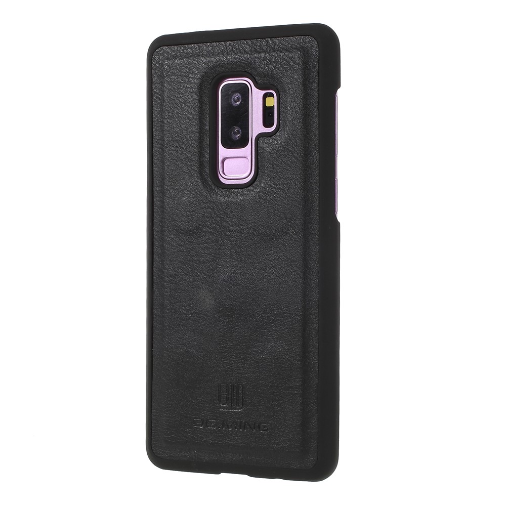 DG.MING Detachable 2-in-1 Split Leather Wallet + PC Back Case for Samsung Galaxy S9+ SM-G965 - Black-7