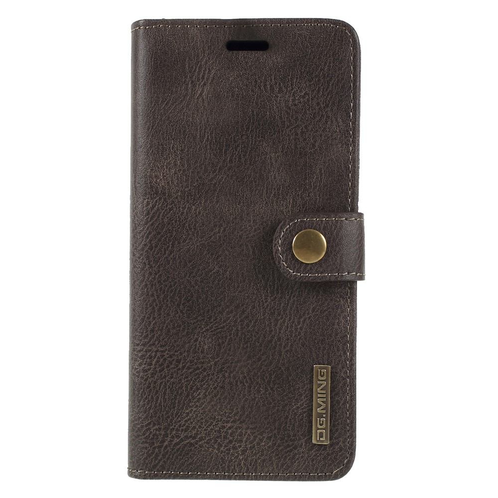 DG.MING Detachable 2-in-1 Split Leather Wallet + PC Back Cover for Samsung Galaxy S9+ SM-G965 - Coffee-1