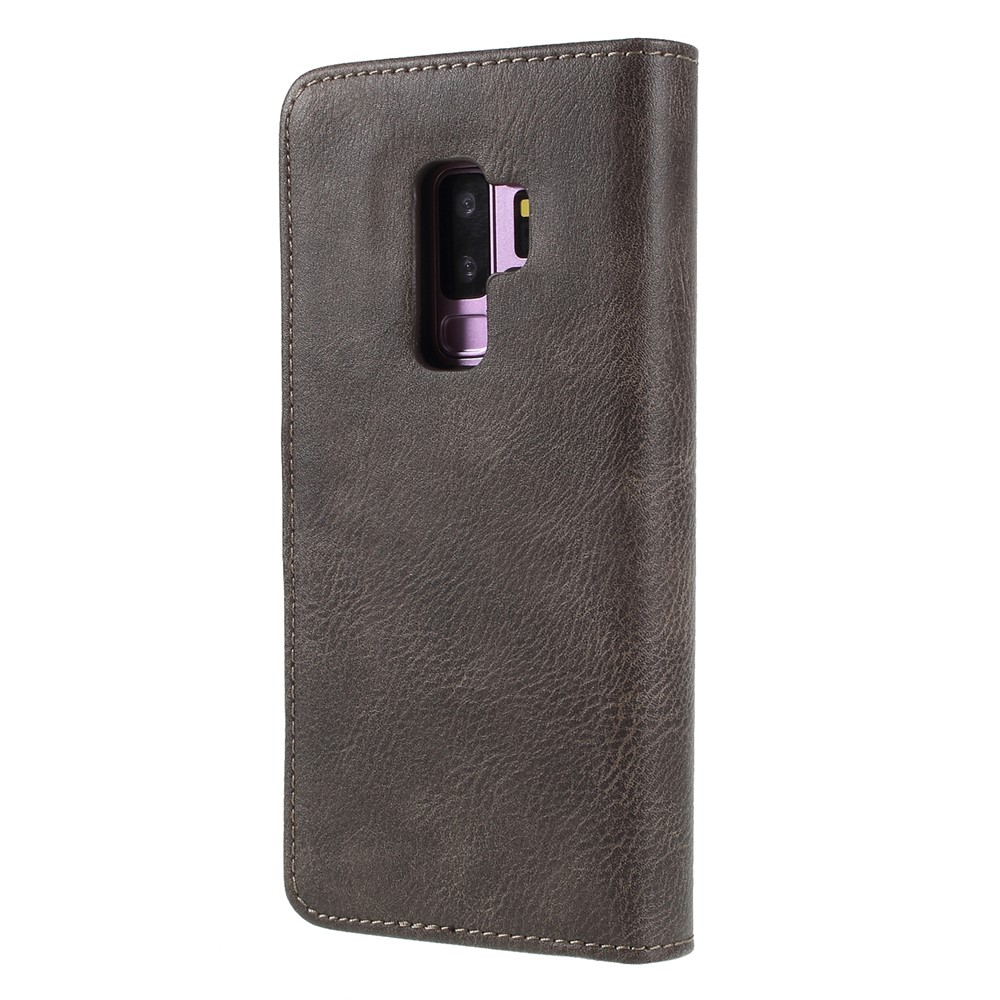 DG.MING Detachable 2-in-1 Split Leather Wallet + PC Back Cover for Samsung Galaxy S9+ SM-G965 - Coffee-2
