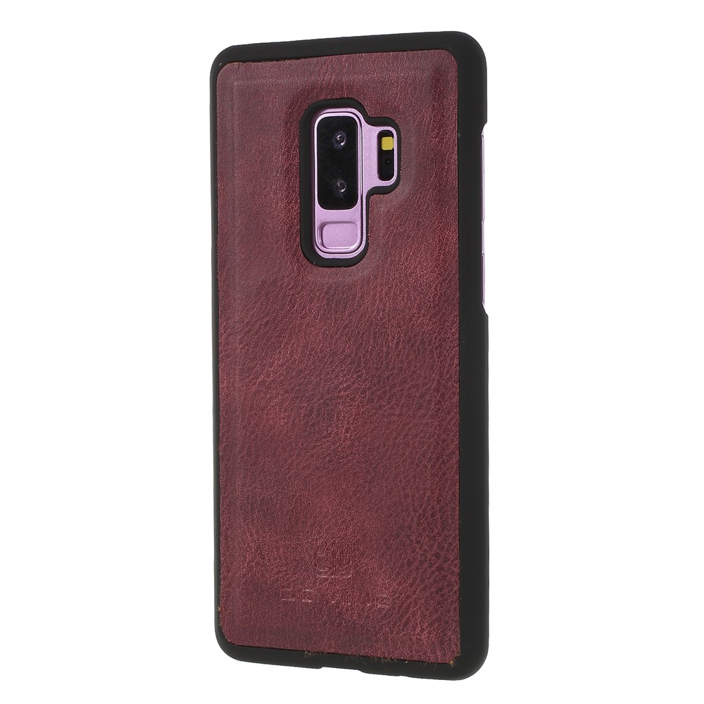 DG.MING Detachable 2-in-1 Split Leather Wallet + PC Back Phone Casing for Samsung Galaxy S9+ SM-G965 - Red-5