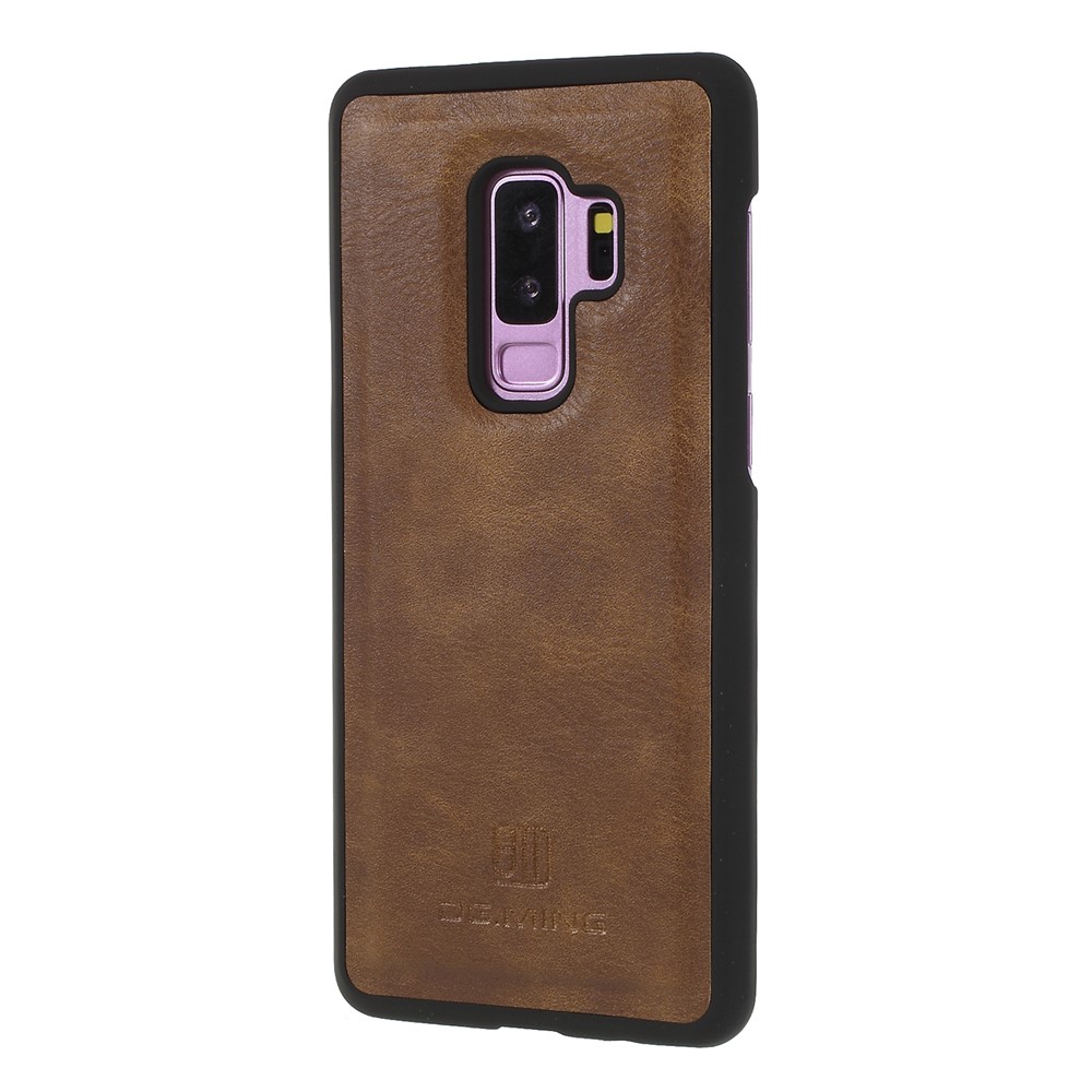 DG.MING Detachable 2-in-1 Split Leather Wallet + PC Back Mobile Shell for Samsung Galaxy S9+ SM-G965 - Brown-5