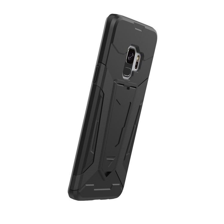 Armor Plastic TPU Hybrid Case with Kickstand for Samsung Galaxy S9 SM-G960 - Black-3