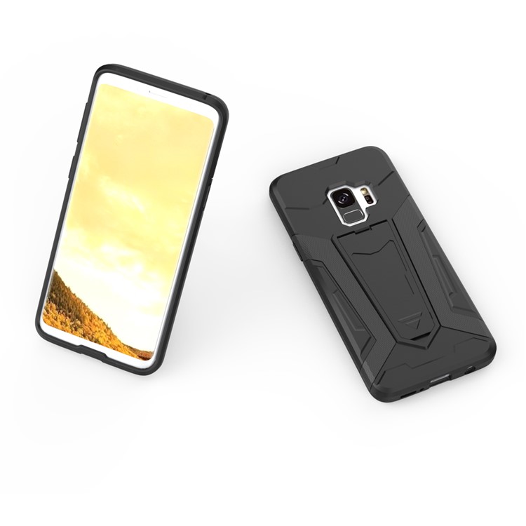Armor Plastic TPU Hybrid Case with Kickstand for Samsung Galaxy S9 SM-G960 - Black-4