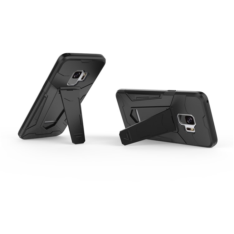 Armor Plastic TPU Hybrid Case with Kickstand for Samsung Galaxy S9 SM-G960 - Black-5