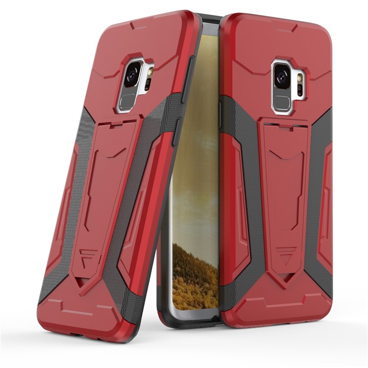 Armor Kickstand PC + TPU Combo Phone Cover for Samsung Galaxy S9 SM-G960 - Red-1